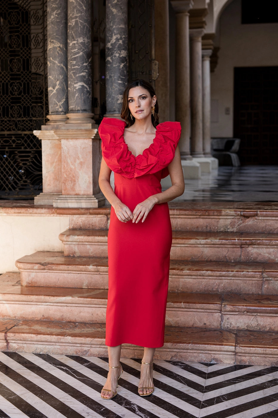 Look Invitada Vestidos Rojos Para Damas De Boda Vestidos Corte