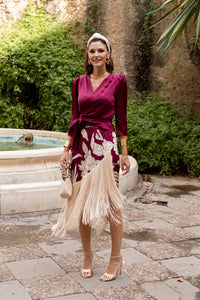 Conjunto de Blusa + falda de flecos