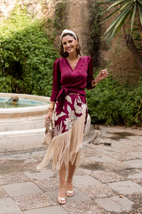 Conjunto de Blusa + falda de flecos