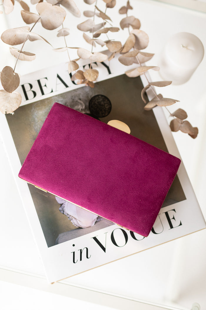 Bolso invitada terciopelo cereza