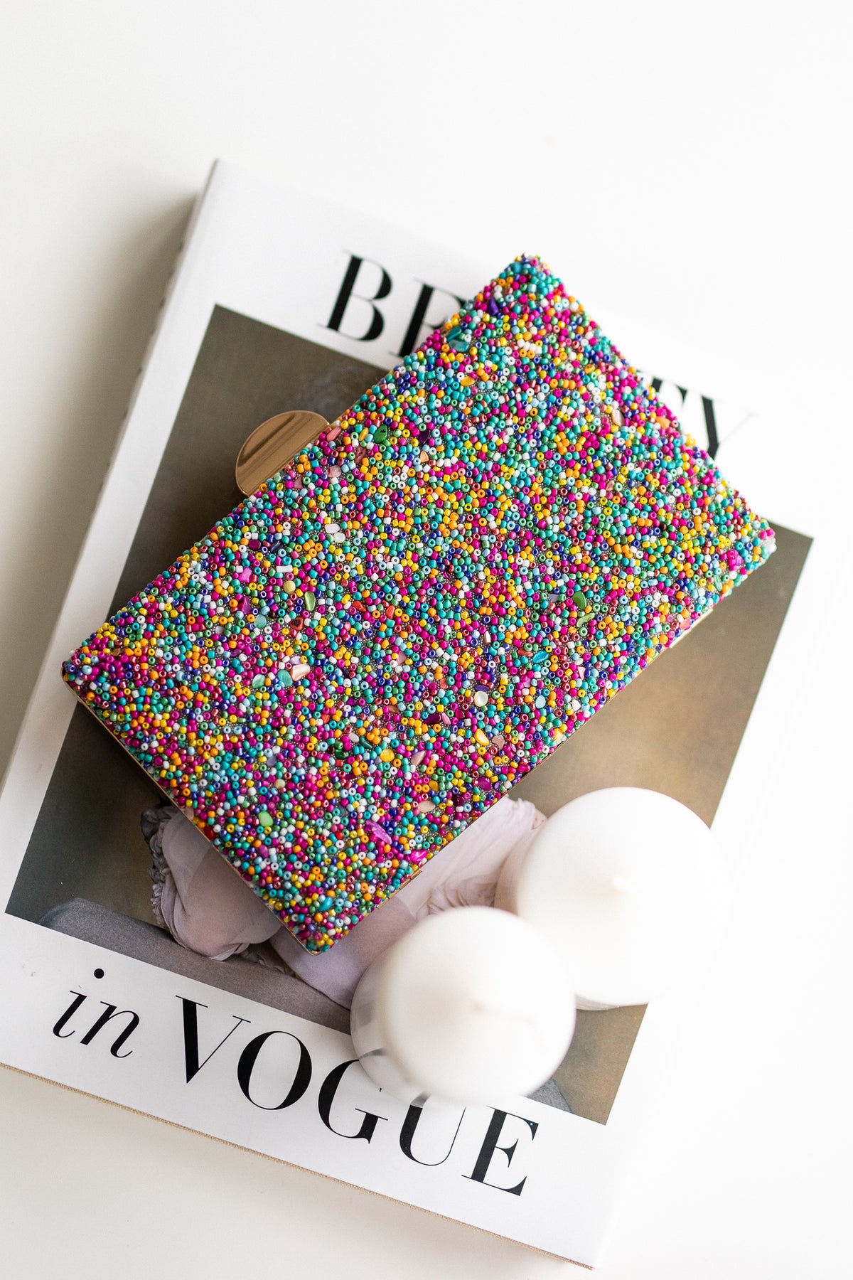 Bolso invitada pedrería multicolor