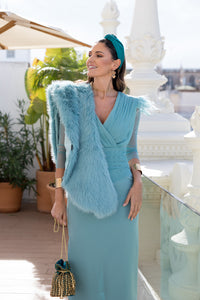 Estola turquesa clara