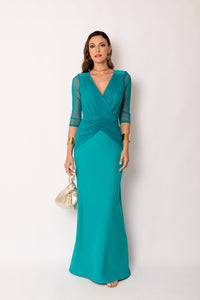 Vestido largo drapeado largo