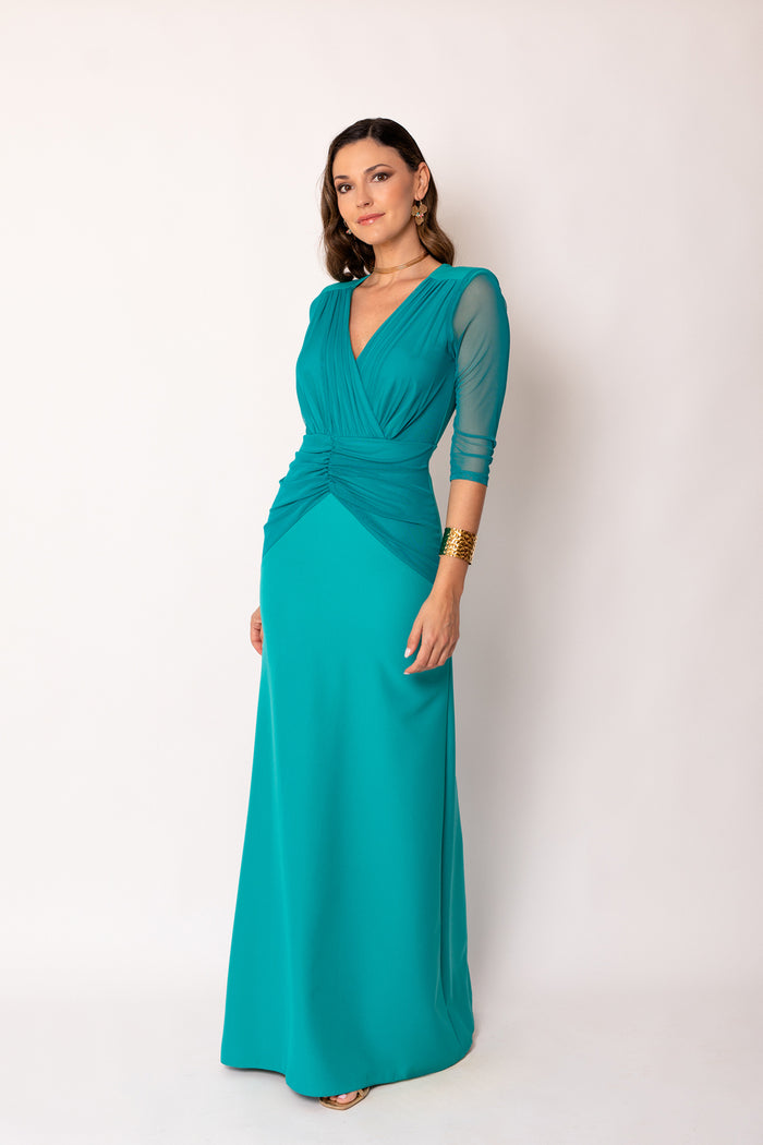 Vestido largo drapeado largo