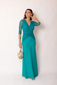 Vestido largo drapeado largo