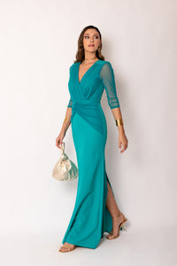 Vestido largo drapeado largo