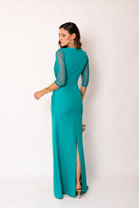 Vestido largo drapeado largo
