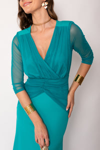 Vestido largo drapeado largo