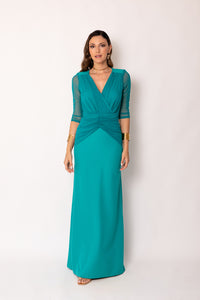 Vestido largo drapeado largo