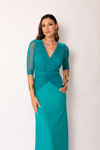Vestido largo drapeado largo