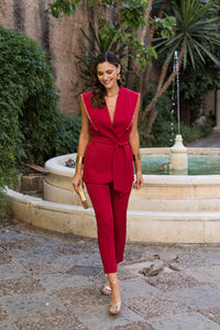 Traje Chaleco  Celine con cinturón