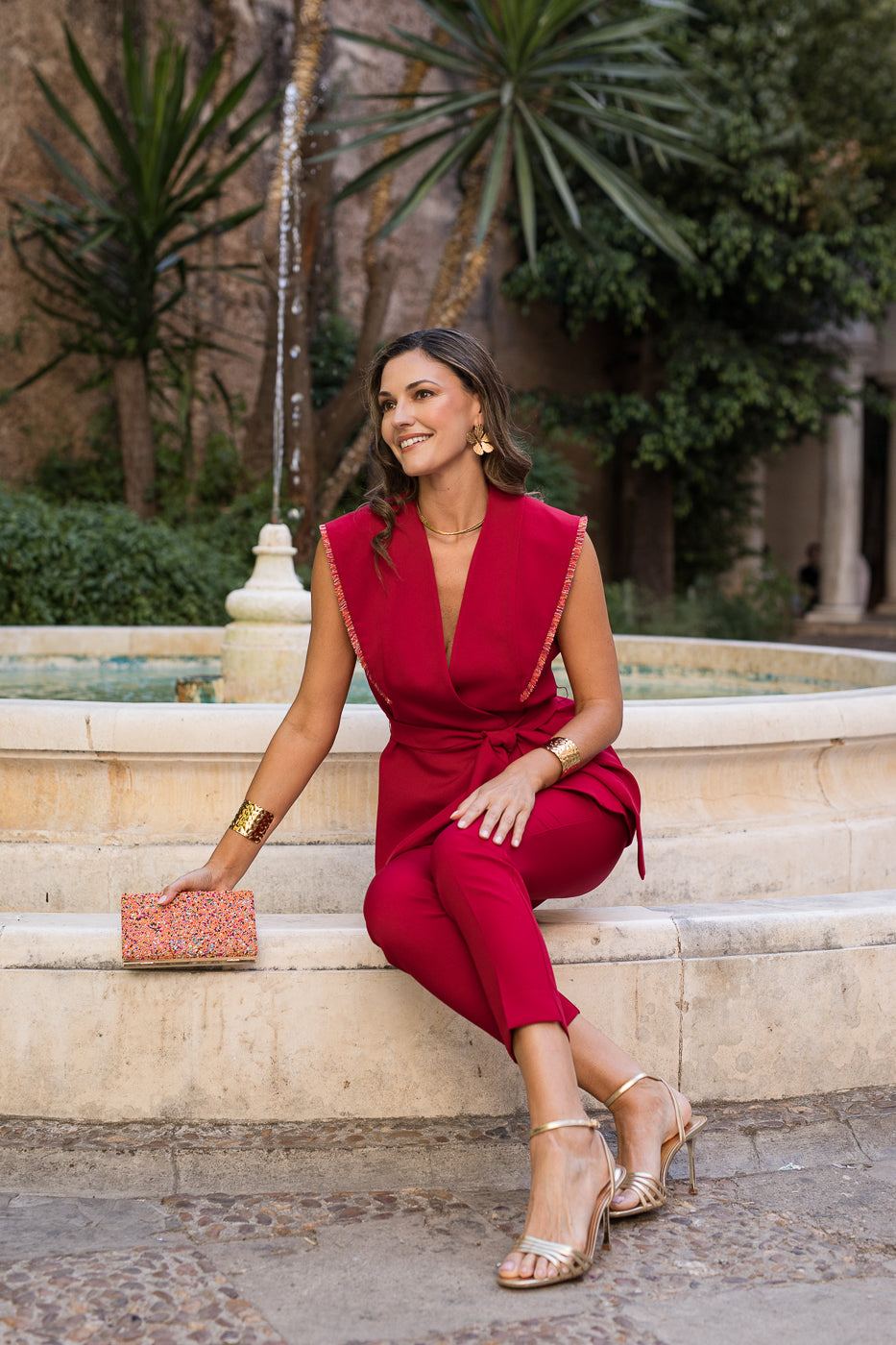 Traje Chaleco  Celine con cinturón