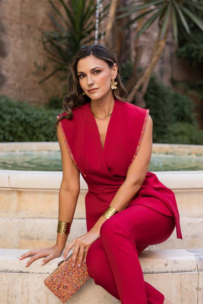 Traje Chaleco  Celine con cinturón