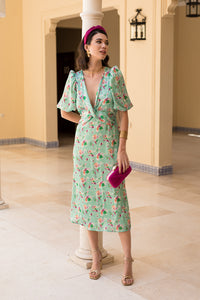 Vestido midi estampado silvestre