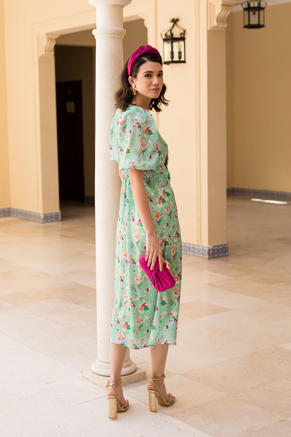 Vestido midi estampado silvestre