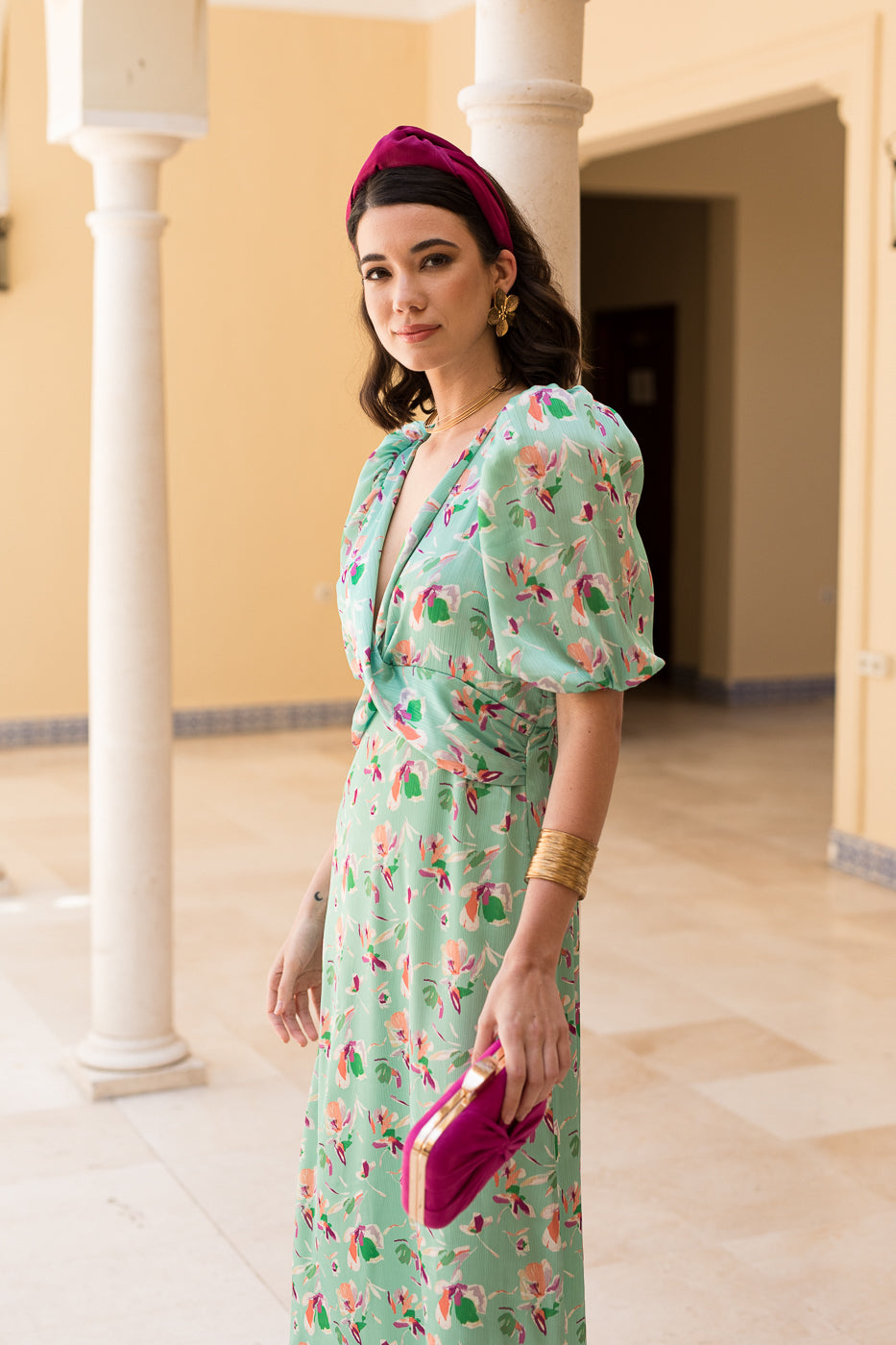 Vestido midi estampado silvestre