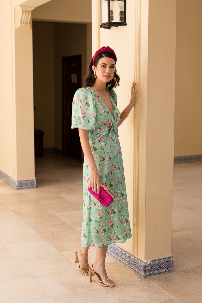 Vestido midi estampado silvestre