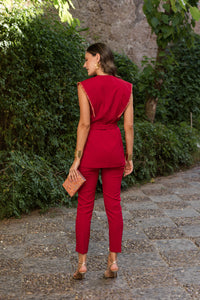 Traje Chaleco  Celine con cinturón