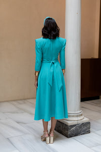 Vestido midi Larios turquesa