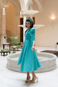 Vestido midi Larios turquesa