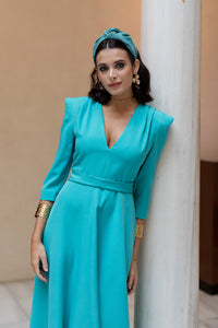 Vestido midi Larios turquesa