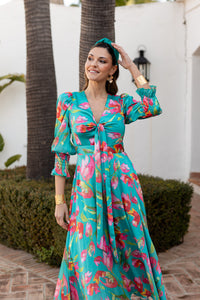 Vestido midi lazada delantera