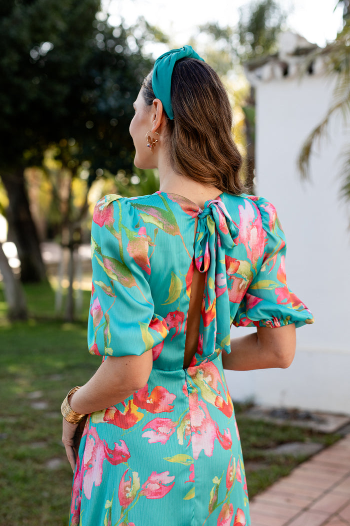 Vestido midi estampado floral