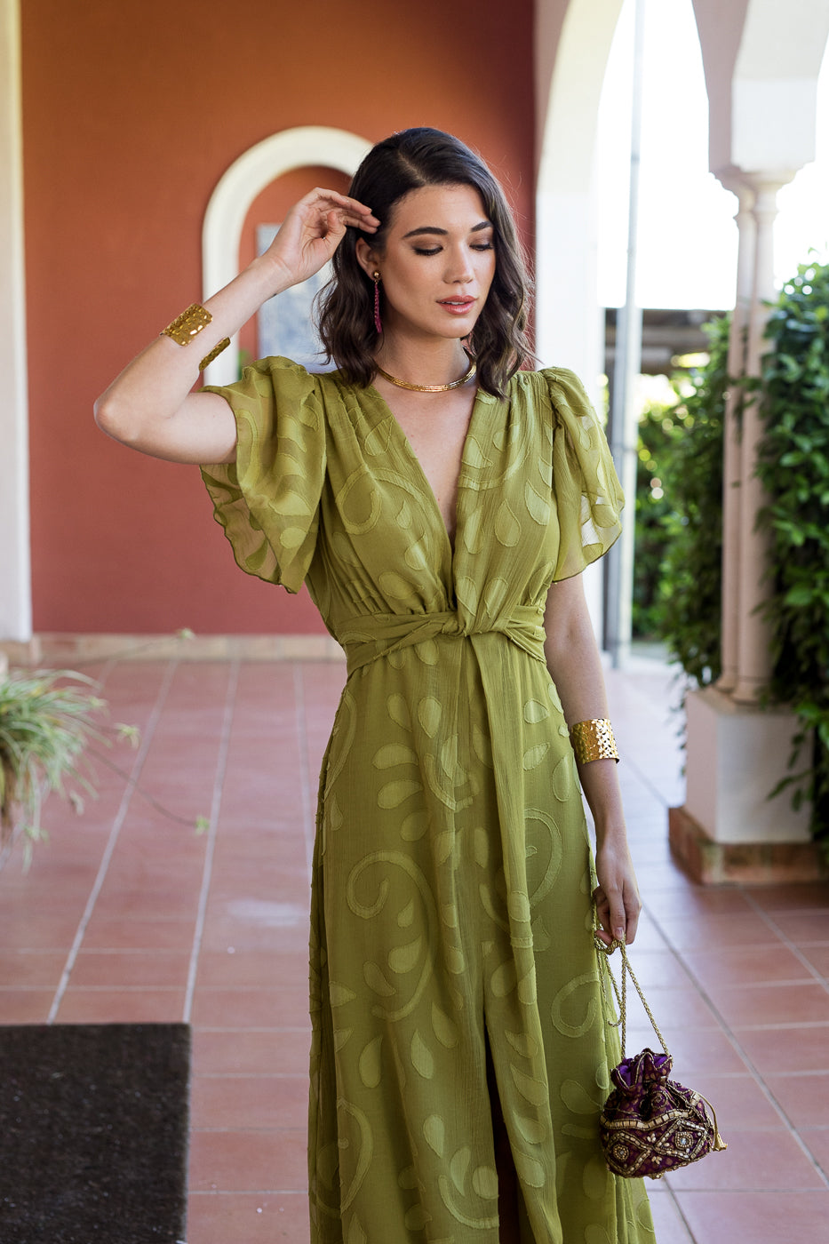 Vestido midi nudo Oliva