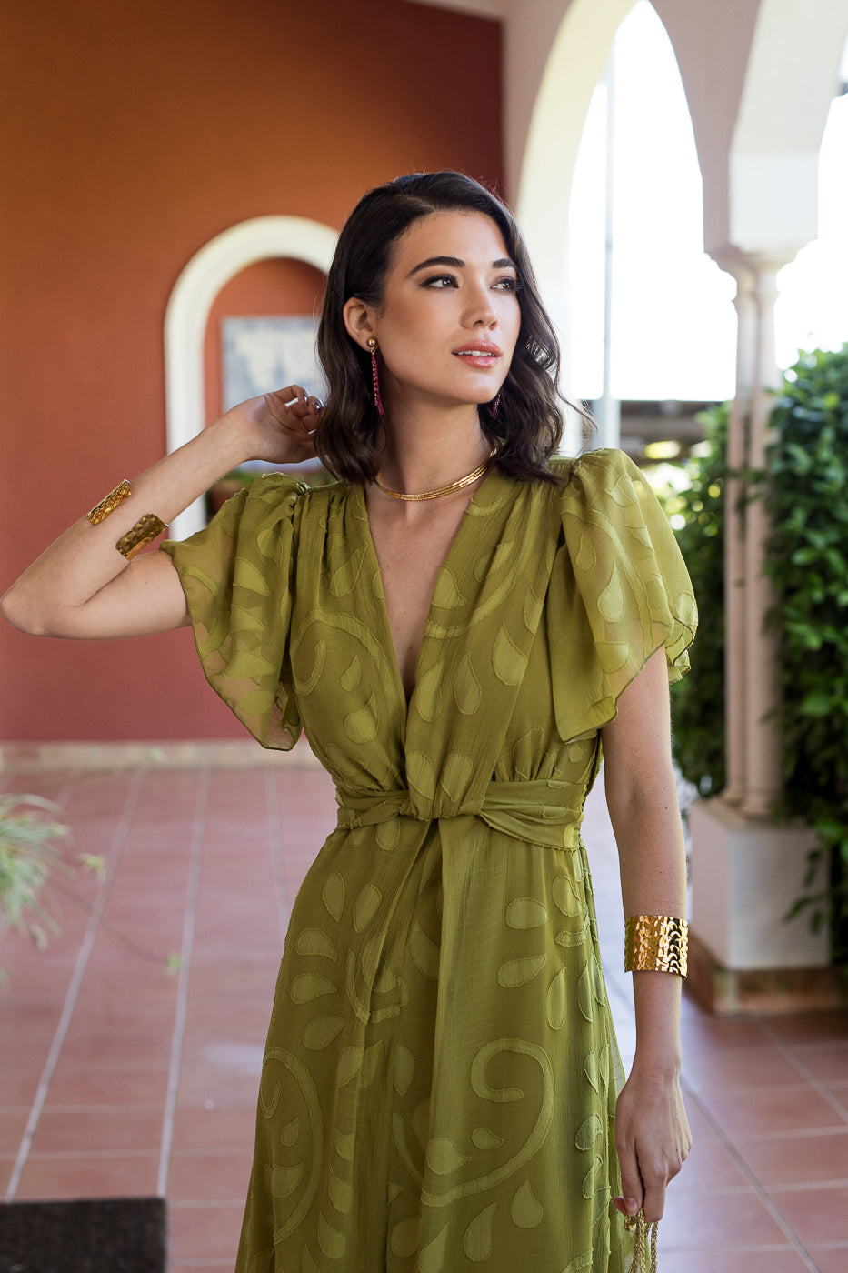 Vestido midi nudo Oliva