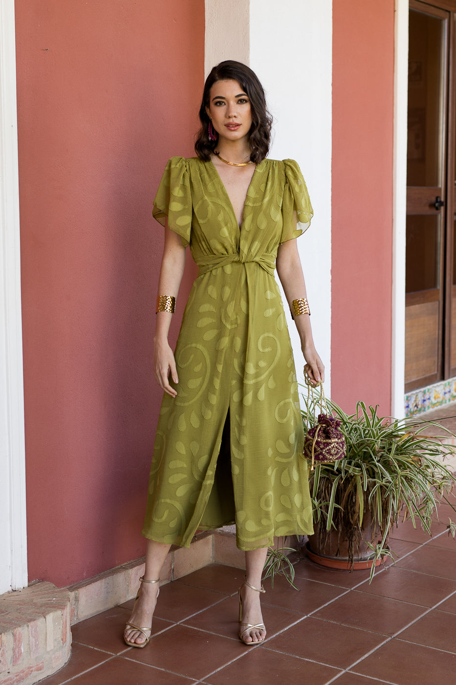 Vestido midi nudo Oliva