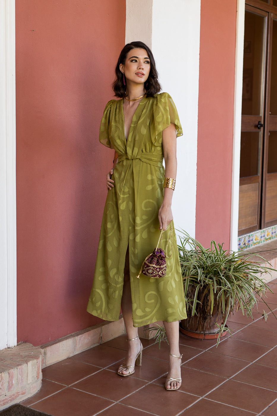 Vestido midi nudo Oliva