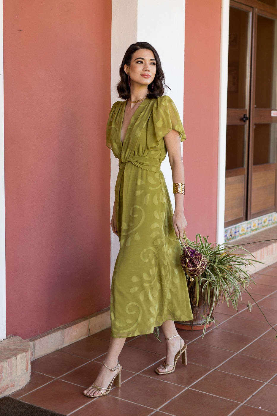 Vestido midi nudo Oliva