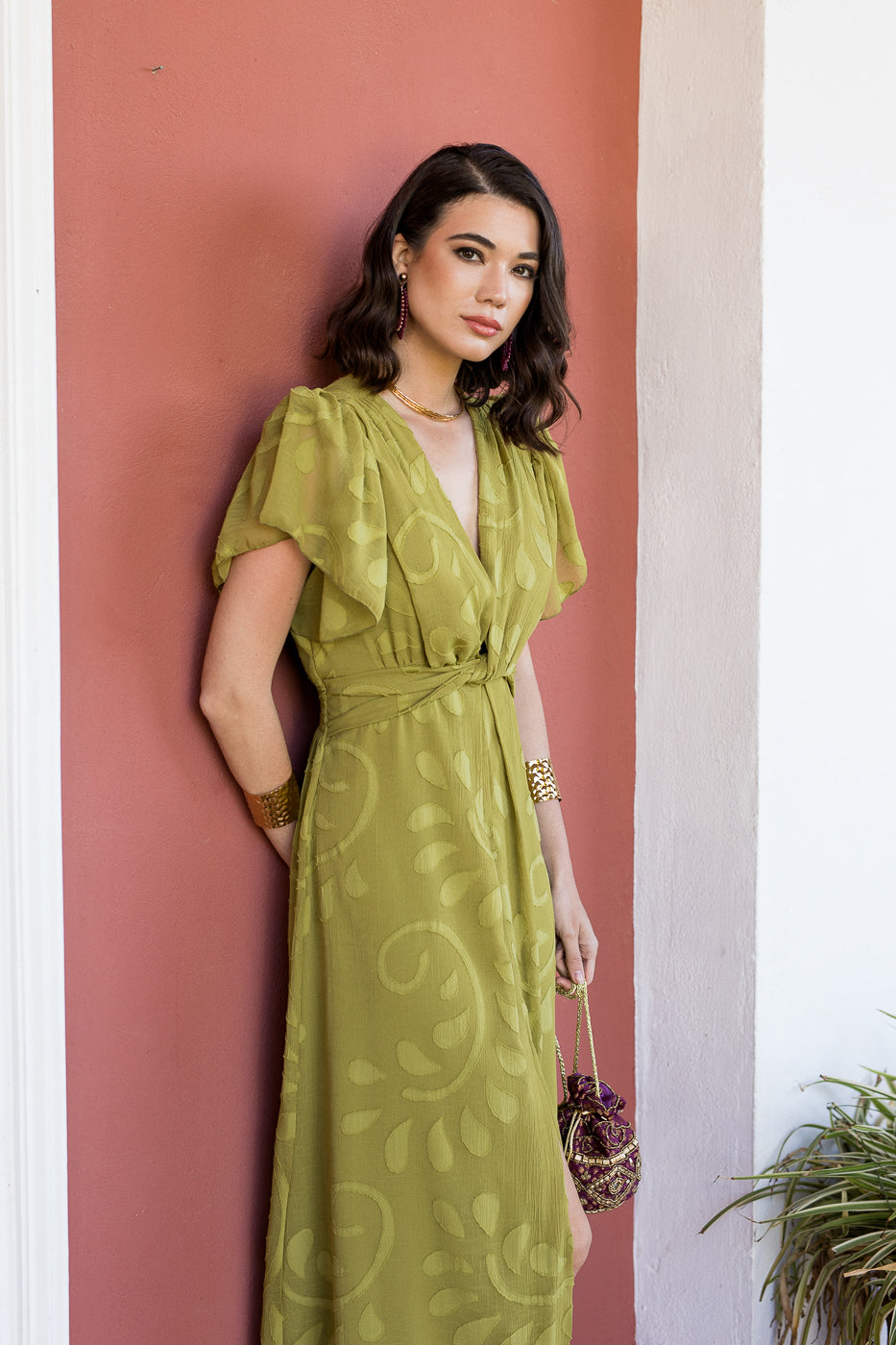 Vestido midi nudo Oliva
