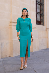Vestido midi lis