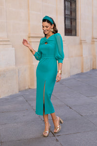 Vestido midi lis