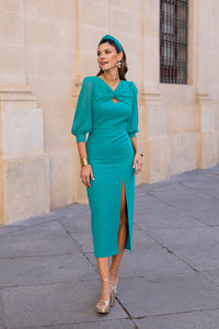 Vestido midi lis