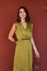 Vestido midi Lola escote cruzado