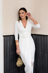Vestido midi blanco Petunia - EXCLUSIVO ONLINE