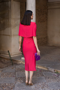 Vestido midi nudo coral