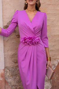 Vestido midi Petunia orquídea