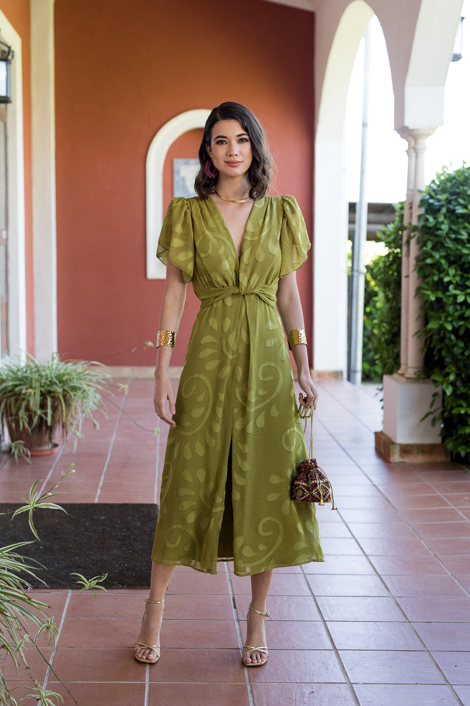 Vestido midi nudo Oliva