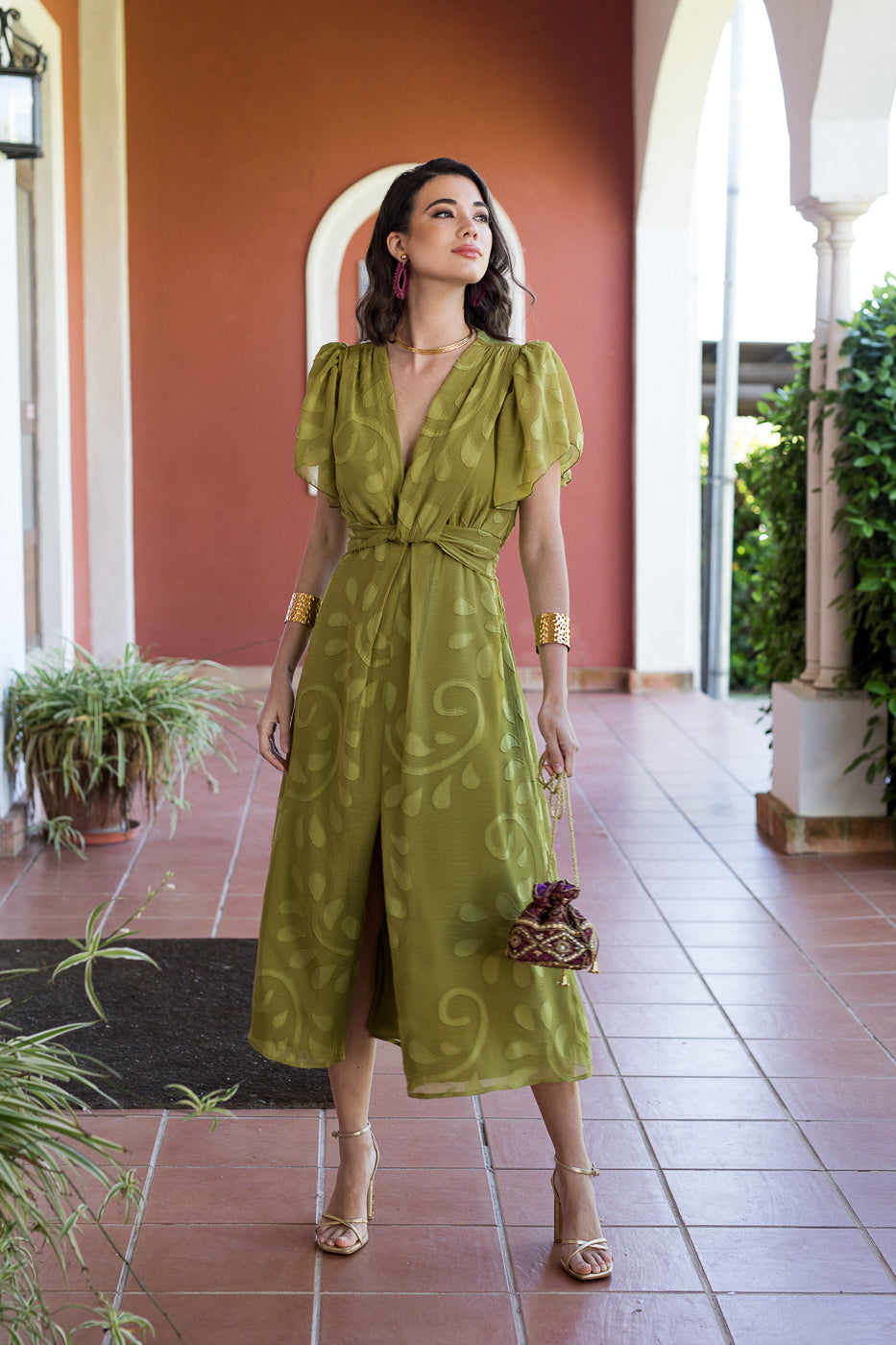 Vestido midi nudo Oliva