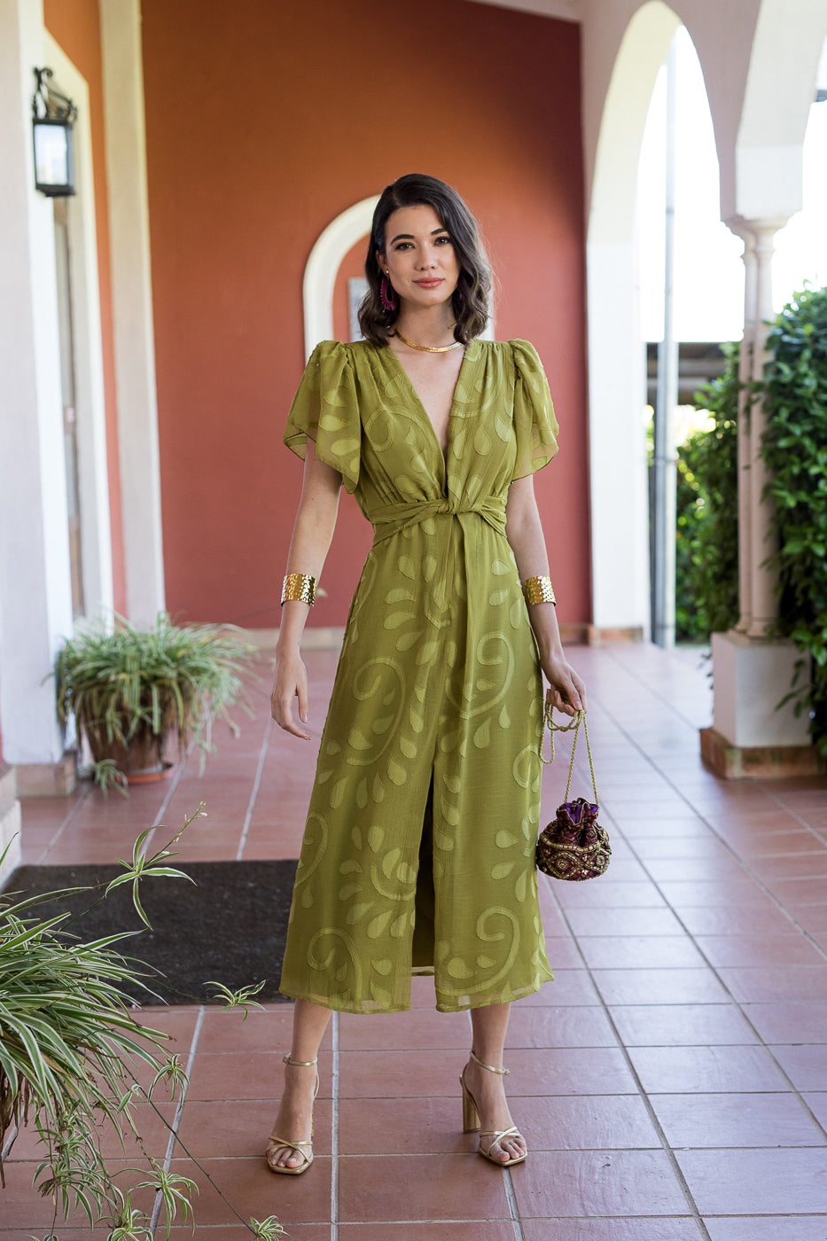 Vestido midi nudo Oliva