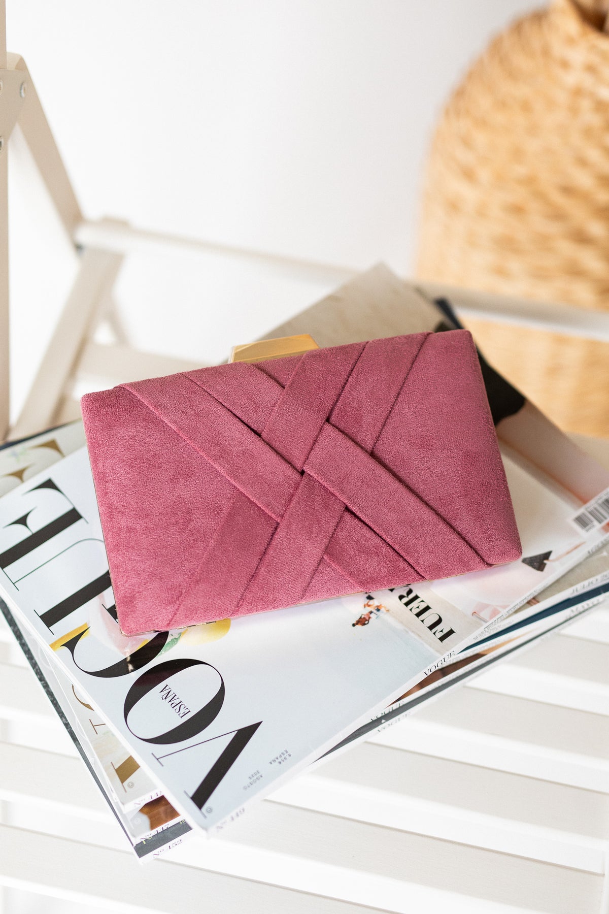 Bolso invitada terciopelo ROSA quemado