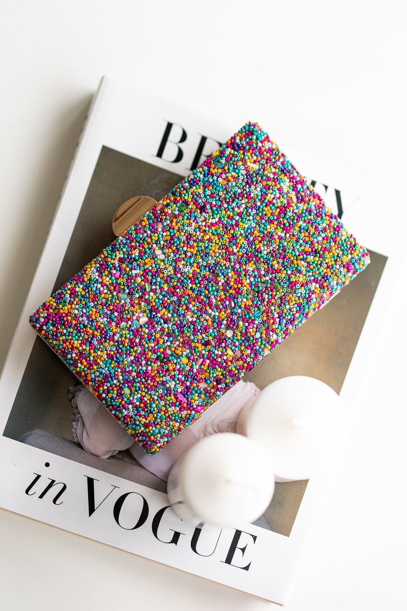 Bolso invitada pedrería multicolor