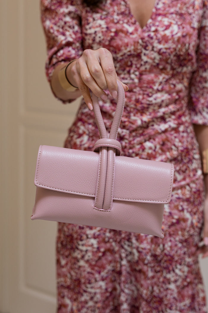Bolso invitada 100% piel rosa nude