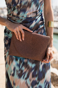 Bolso invitada rafia chocolate