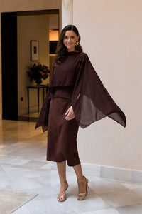 Capa gasa marrón chocolate