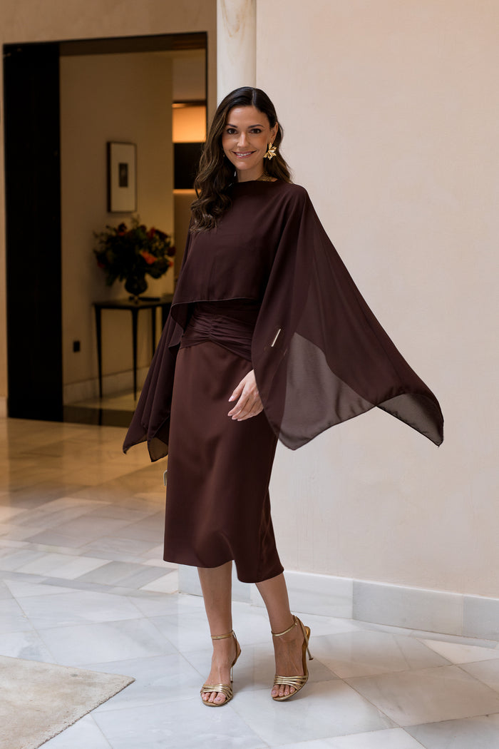 Capa gasa marrón chocolate