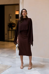 Capa gasa marrón chocolate